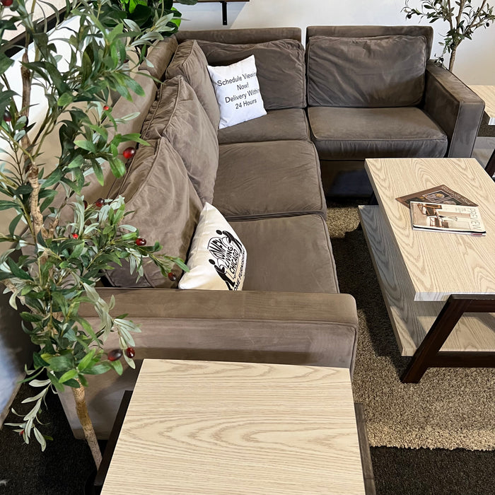 West Elm Three Piece Corner Sectional in Gray