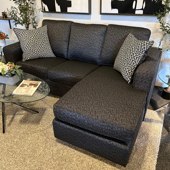 Charcoal Gray Sleeper Sectional Couch with Reversible Chaise