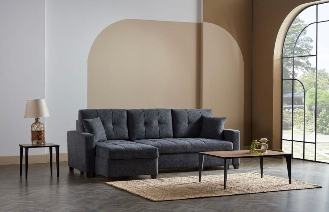 Mocca Sleeper Sectional with Storage Chaise