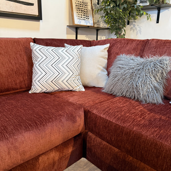 Daina Modular Sectional in Maroon Red