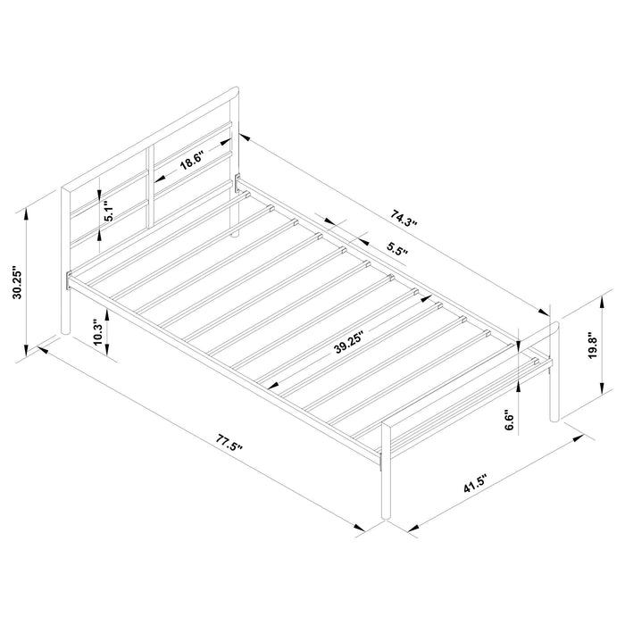 Fisher Twin Metal Bed Gunmetal