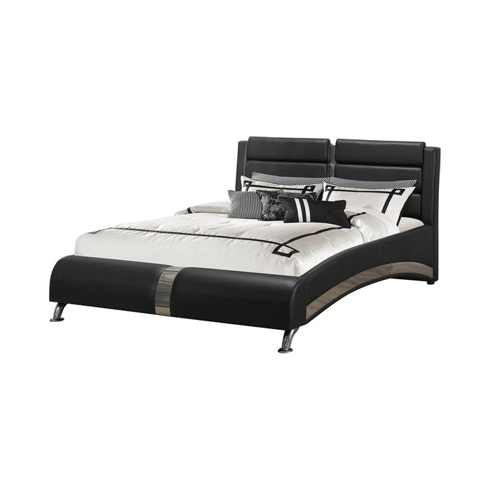 Jeremaine  Upholstered Bed Black