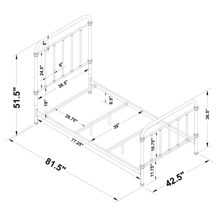 Livingston  Panel Metal Bed Dark Bronze