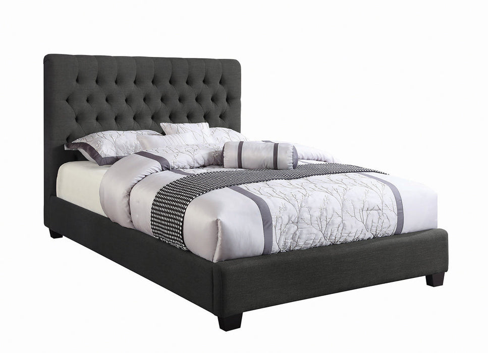 Chloe Tufted Upholstered  Bed Charcoal