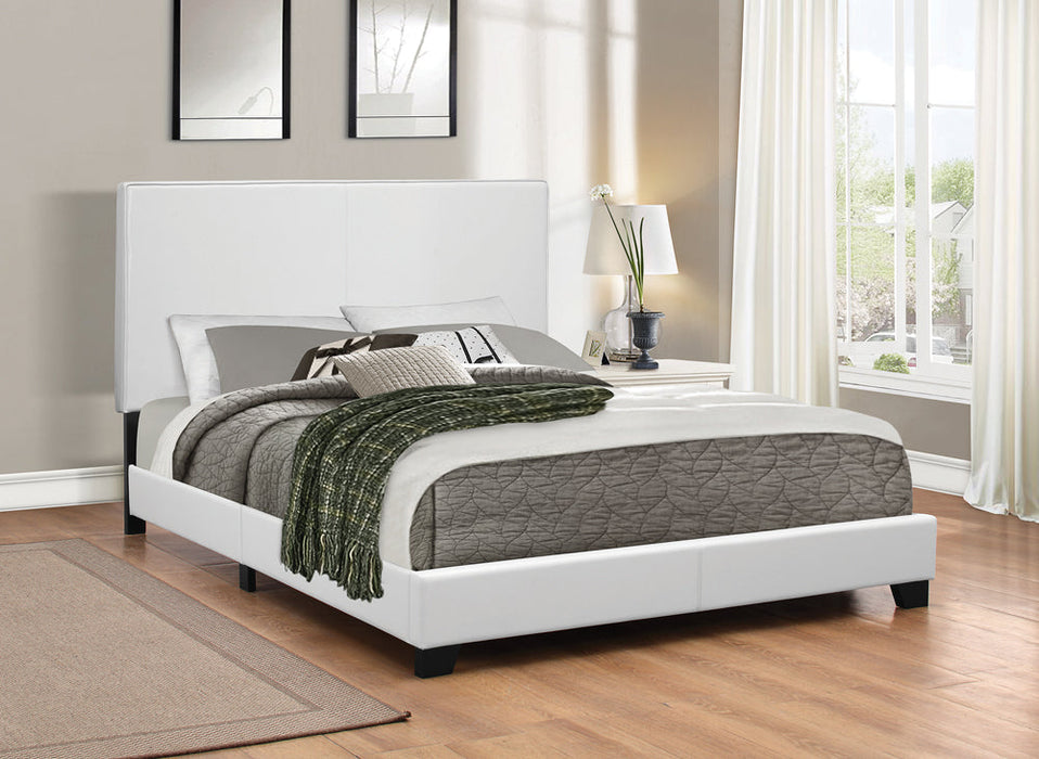 Mauve  Upholstered Bed White