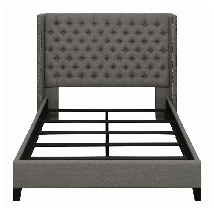 Bancroft Demi-wing Upholstered  Bed Grey