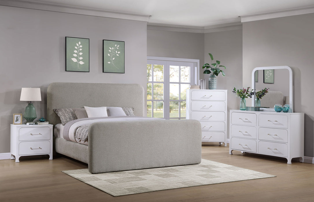 Wren Upholstered  Platform Bed Grey