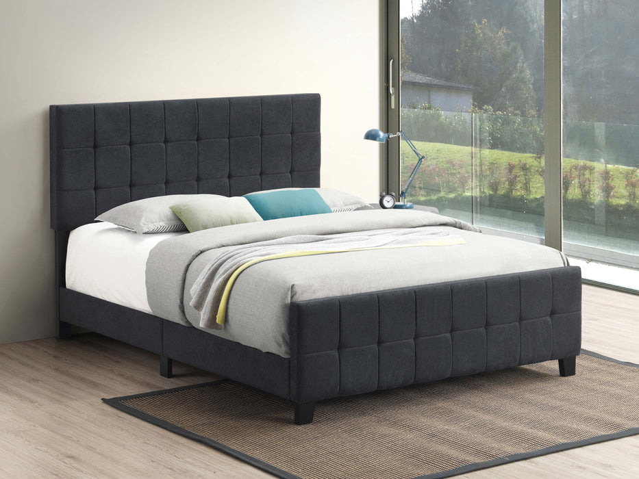 Fairfield  Upholstered Panel Bed Dark Grey