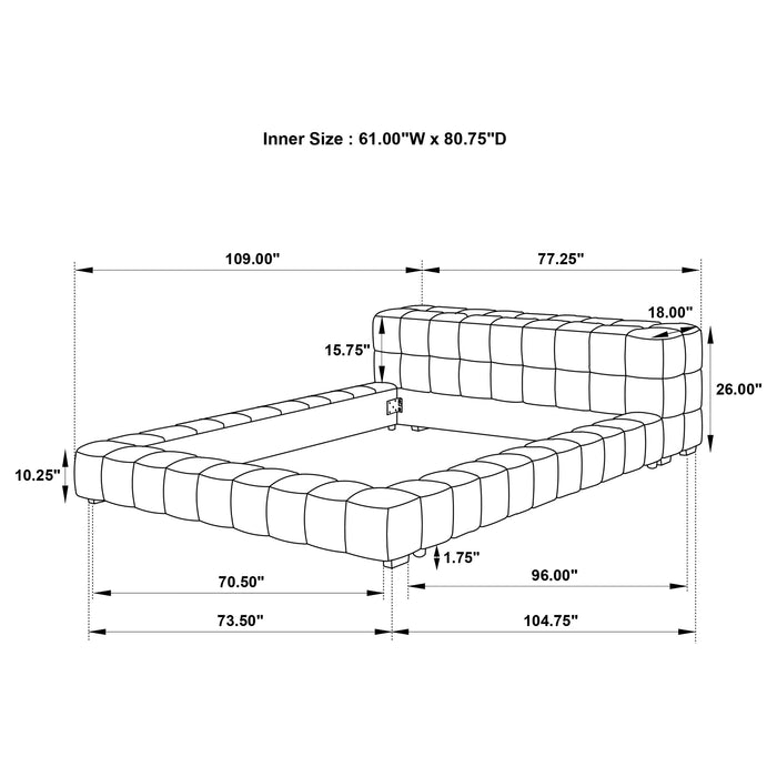 Trinity Upholstered  Platform Bed Light Taupe