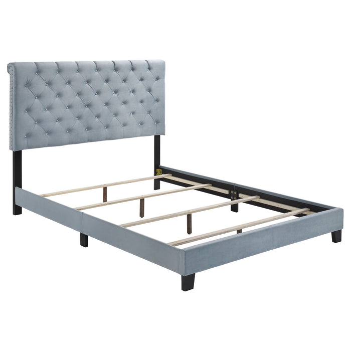 Warner  Upholstered Bed Slate Blue