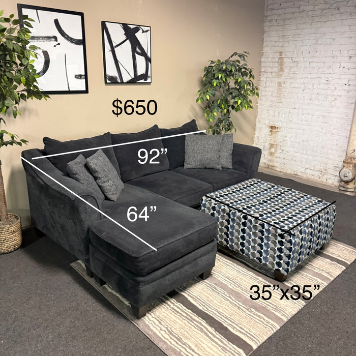 Sectional Sofa with Reversible Chaise and Ottoman
