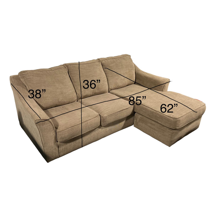 Cream Sectional Couch with Reversible Chaise