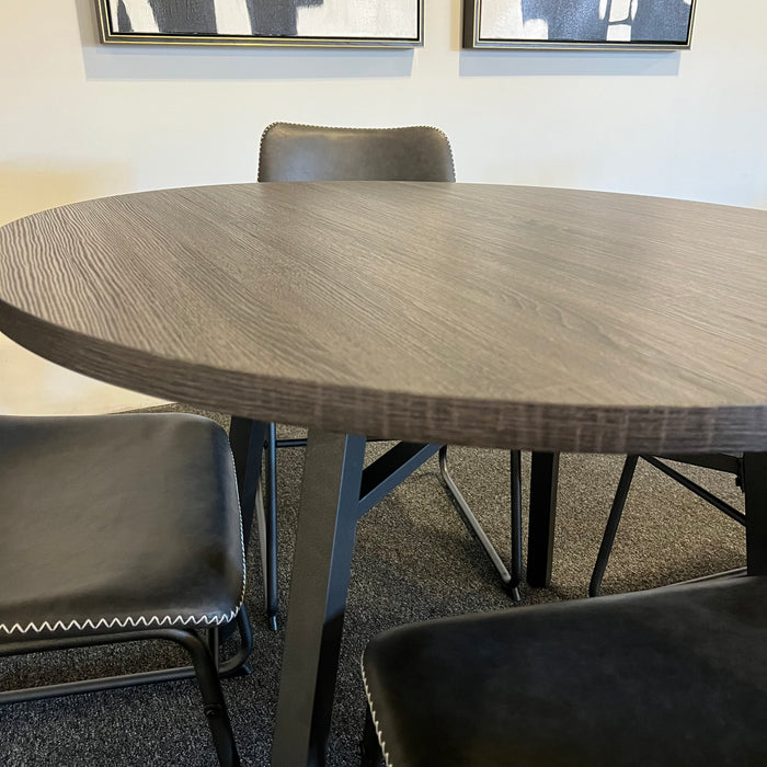 Contemporary Dining Set with Charcoal Gray Table Top