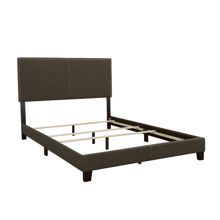 Boyd  Upholstered Bed with Nailhead Trim Charcoal