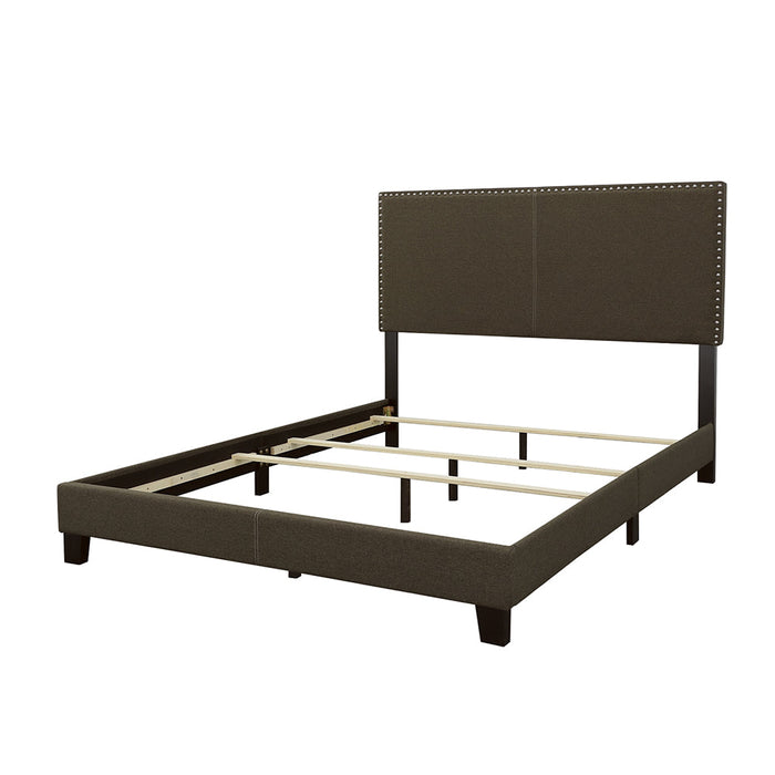 Boyd  Upholstered Bed with Nailhead Trim Charcoal