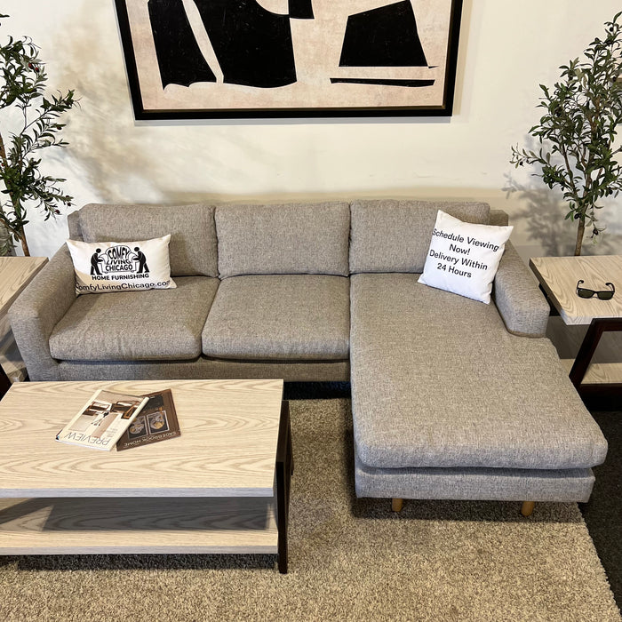 West Elm Sectional with Reversible Chaise in Gray