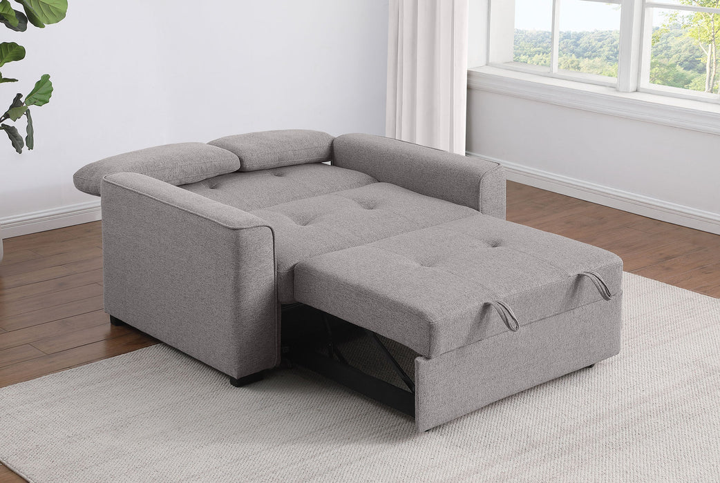 Edith Upholstered Convertible Sleeper Sofa Bed Grey