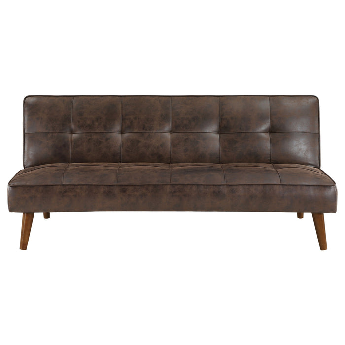 Jenson Multipurpose Upholstered Tufted Convertible Sofa Bed Saddle Brown