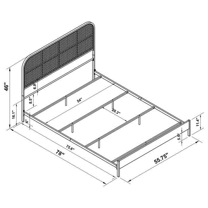 Cameron 51-inch Metal  Panel Bed Black