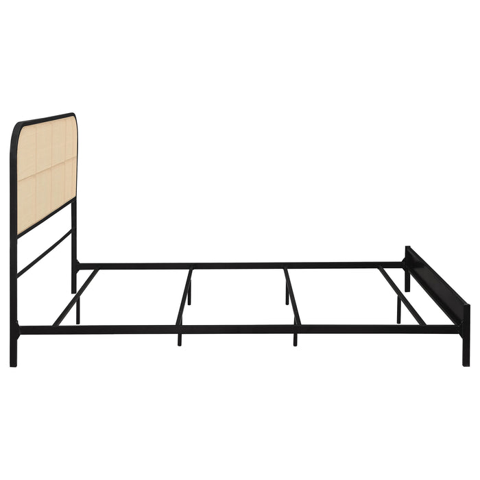 Amherst Radio Weave Rattan Metal  Bed Black