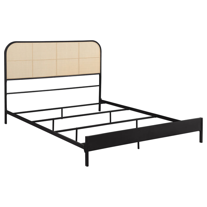 Amherst Radio Weave Rattan Metal  Bed Black