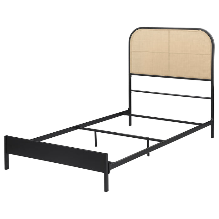 Amherst Radio Weave Rattan Metal  Bed Black