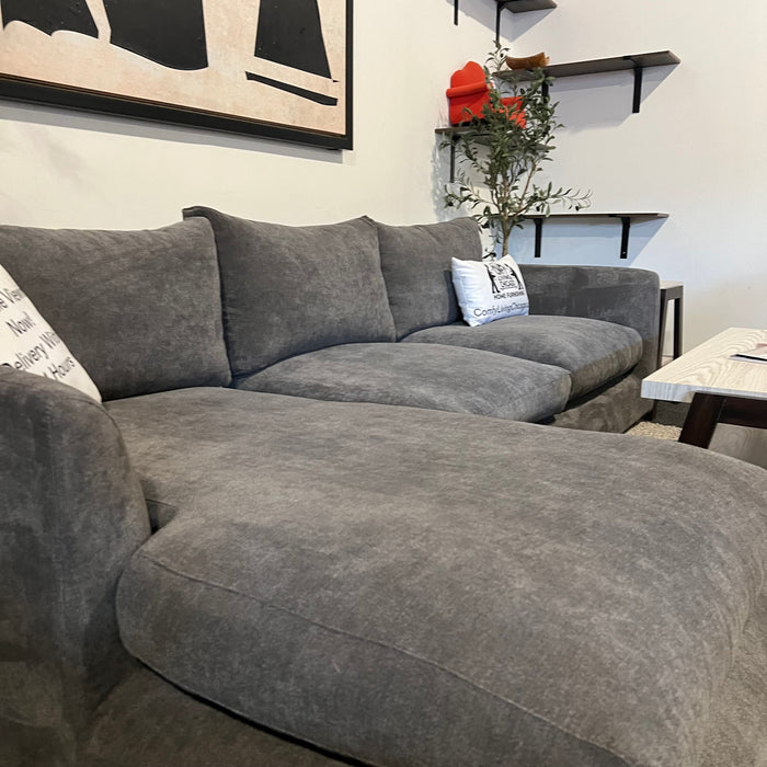 Mario Capasa Feathers Gray Two Piece Sectional Couch