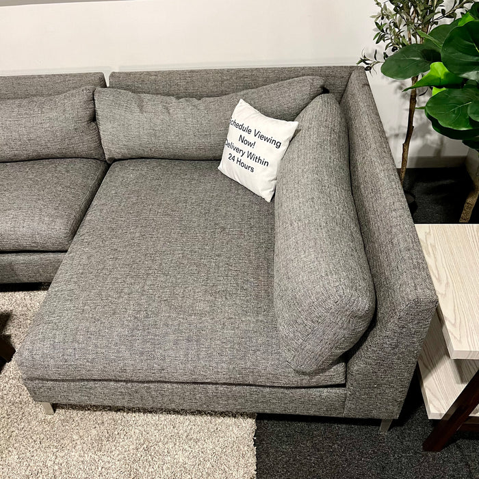 CB2 Decker 2 Piece Sectional Couch in Gray