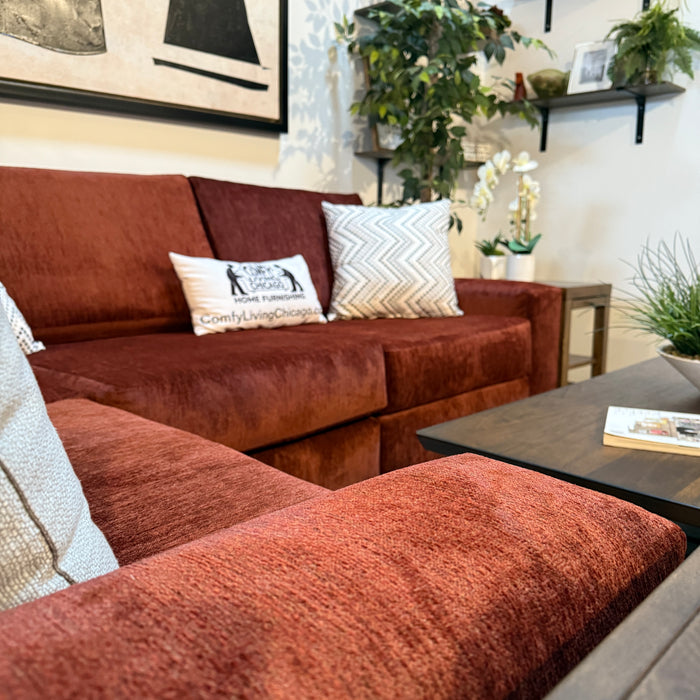 Daina Modular Sectional in Maroon Red