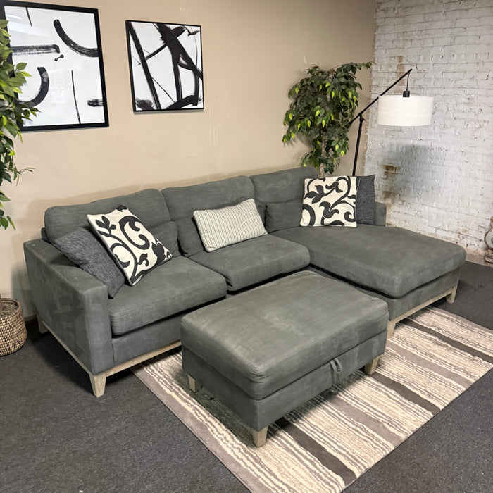 Sectional Sofa with Storage Ottoman