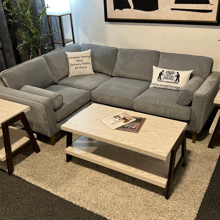 Burrow Nomad Modular Corner Sectional In Velvet Gray