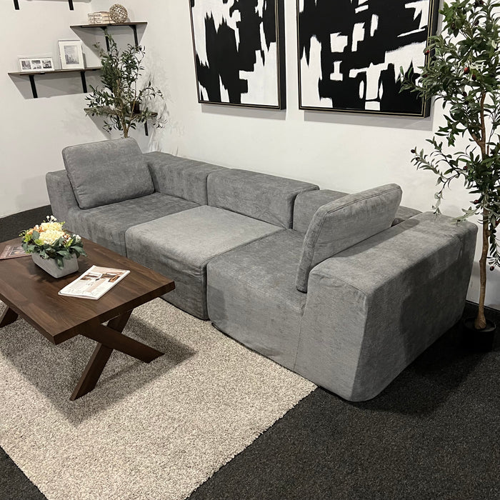 Modular Gray Three Seater Foam Couch