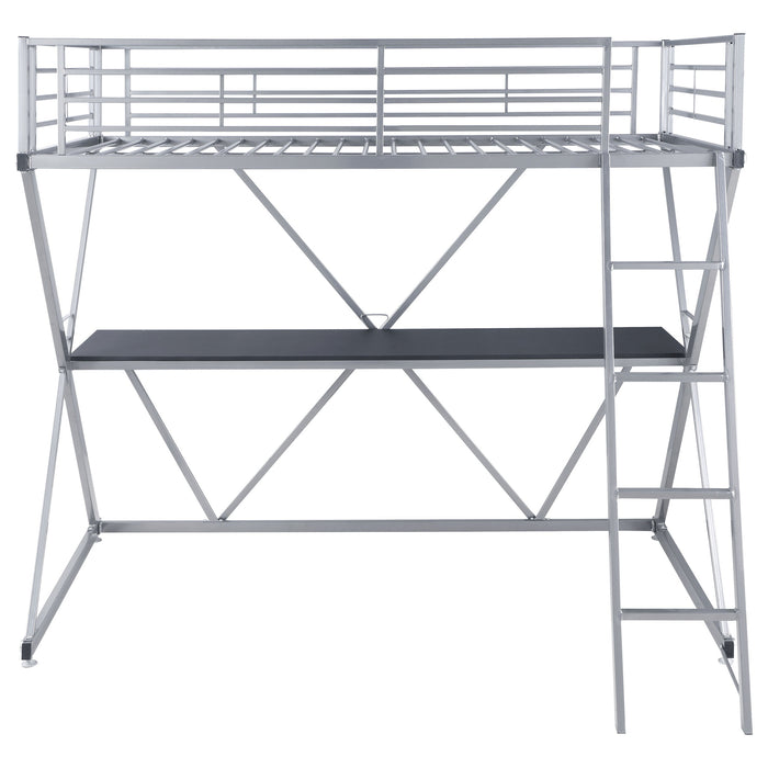 Hyde Twin Workstation Loft Bed Silver