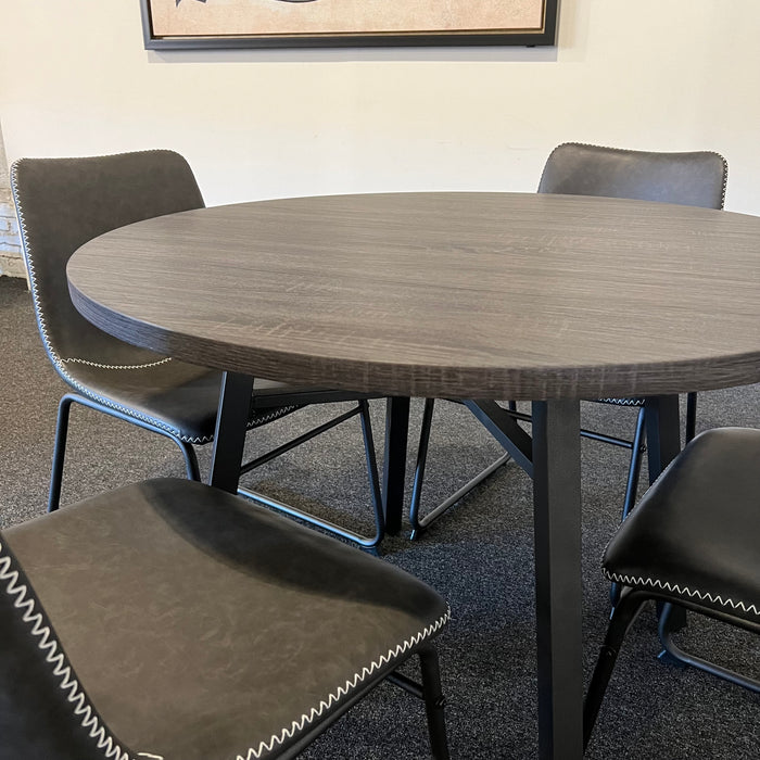 Contemporary Dining Set with Charcoal Gray Table Top