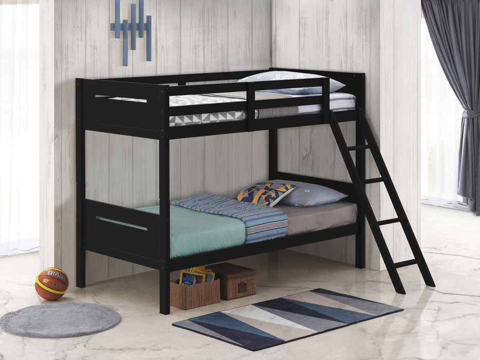 Littleton Wood Twin Over Twin Bunk Bed Espresso