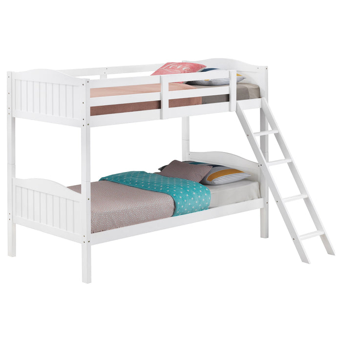 Arlo Twin Over Twin Bunk Bed with Ladder Espresso