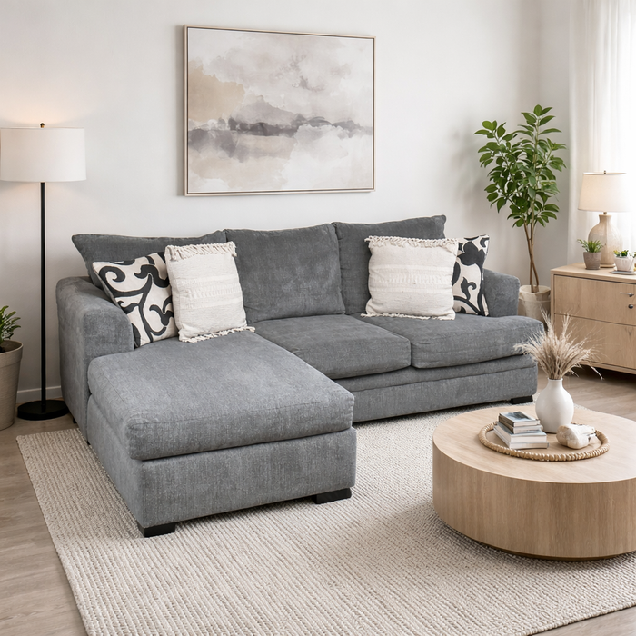 Gray Sectional with Reversible Chaise