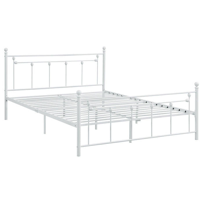 Canon Metal Slatted Headboard Platform Bed