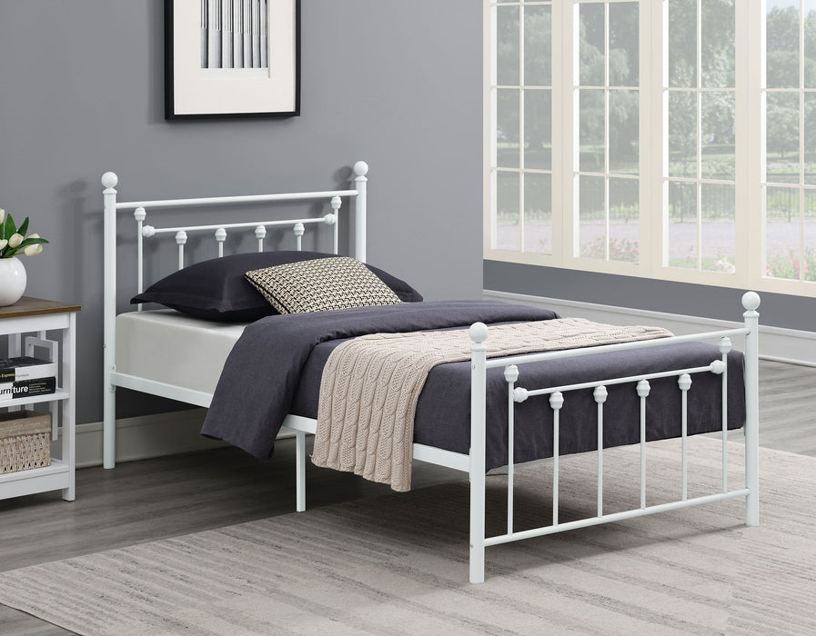 Canon Metal Slatted Headboard Platform Bed