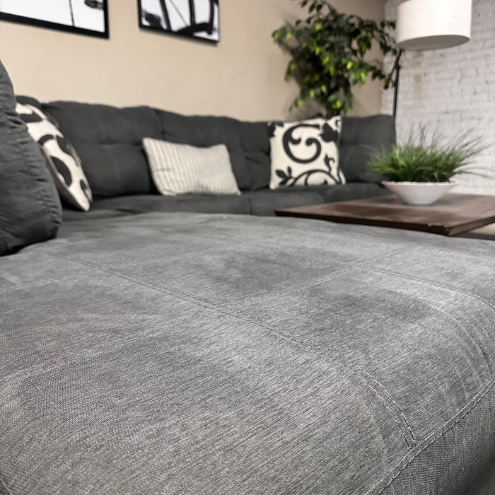 Sectional with Bumper Chaise in Gray