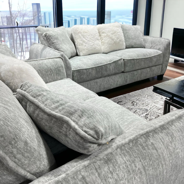 Light Gray Gel Couch and Loveseat Set