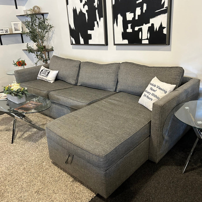 West Elm Sleeper Sectional Couch with Storage Chaise