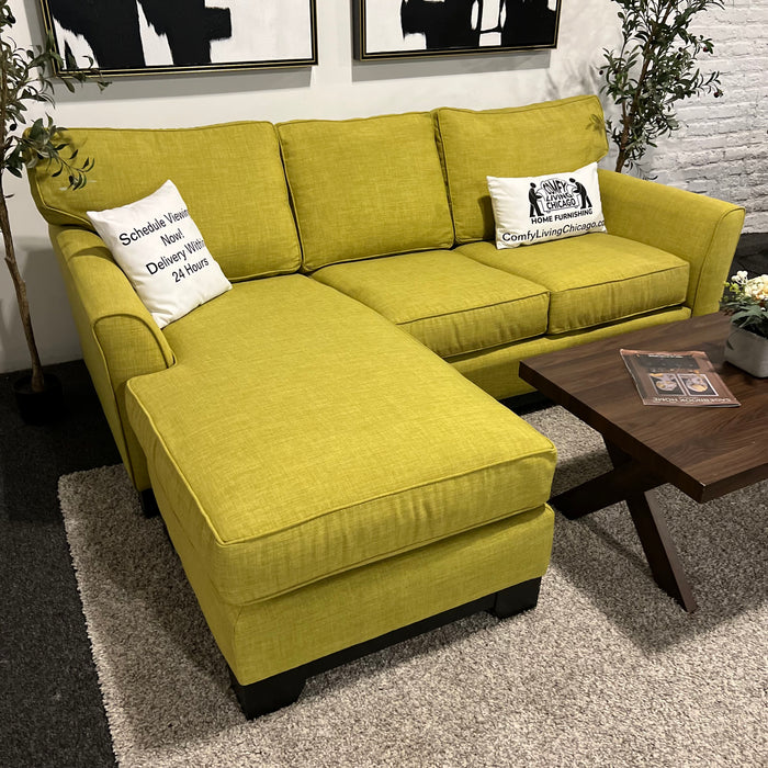 Green Sectional Couch with Reversible Chaise