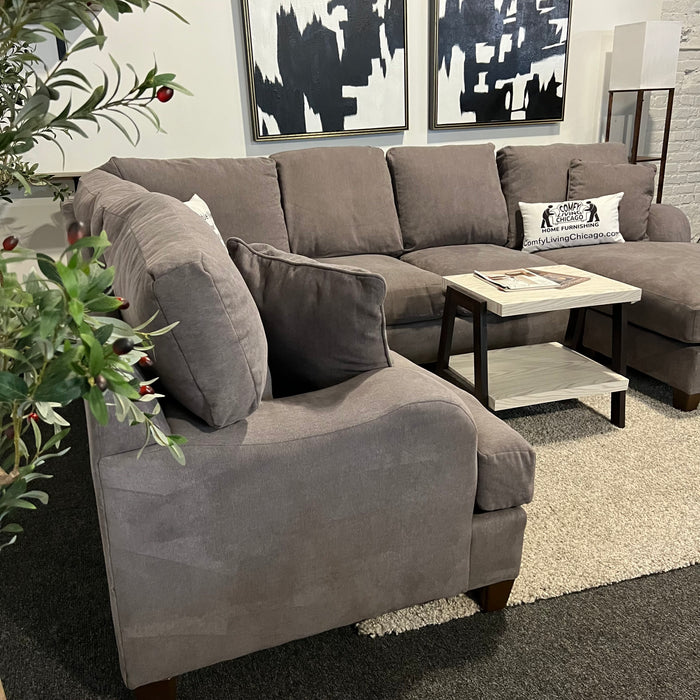 Gray U Shape Sectional with Reversible Chaise