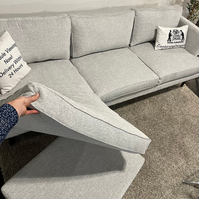 Joybird Gray Sectional Couch with Reversible Chaise