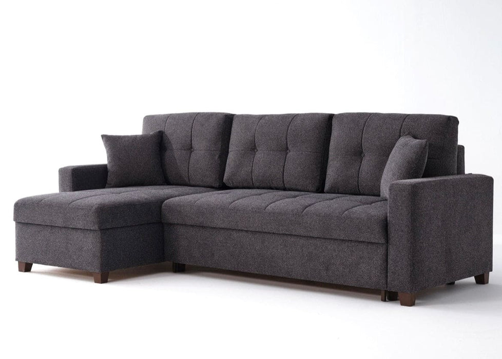 Mocca Sleeper Sectional with Storage Chaise