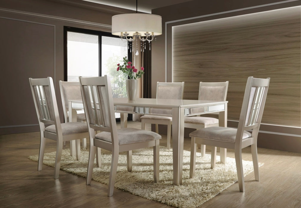 Semi-Formal Contemporary Dining Set in a Rose Gold Finish