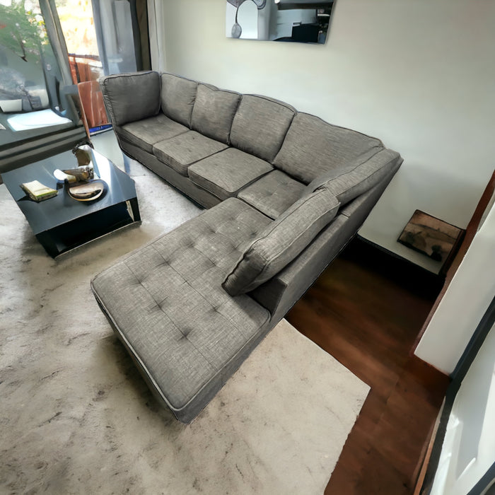 Charcoal Gray Sectional with Right Chaise