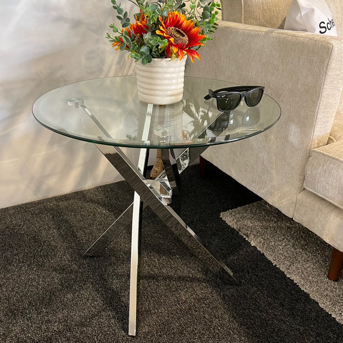 Modern Round Coffee Table and Side Table Set with Metal Legs