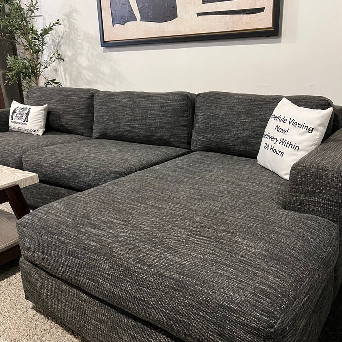 West Elm Urban Two Piece Sectional Couch in Gray